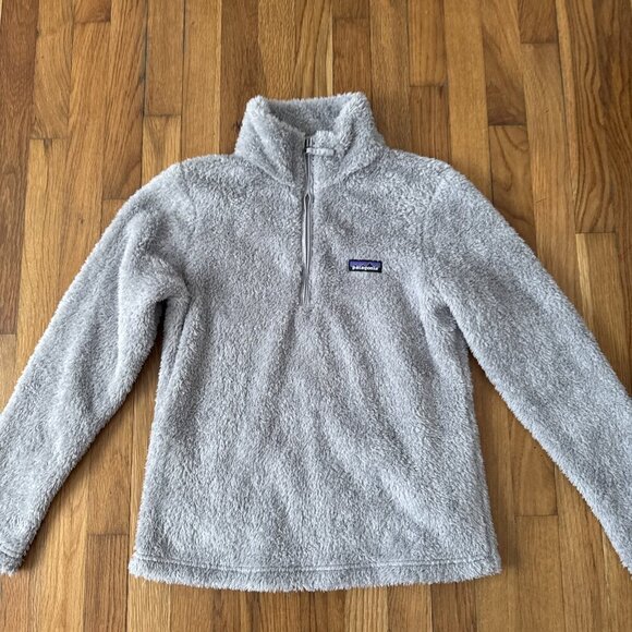 Patagonia Los Gatos Sherpa Fleece Pullover Jacket Gray Women's 1/4 Zip Size S - Picture 3 of 5